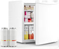 Antarctic Star Mini Fridge with Freezer, Rated 1.6 cu.ft, Small Upright Refrigerator with Removable Shelves, 7 Adjustable Thermostat, Low Noise for Bedroom/Apartment/Office,White