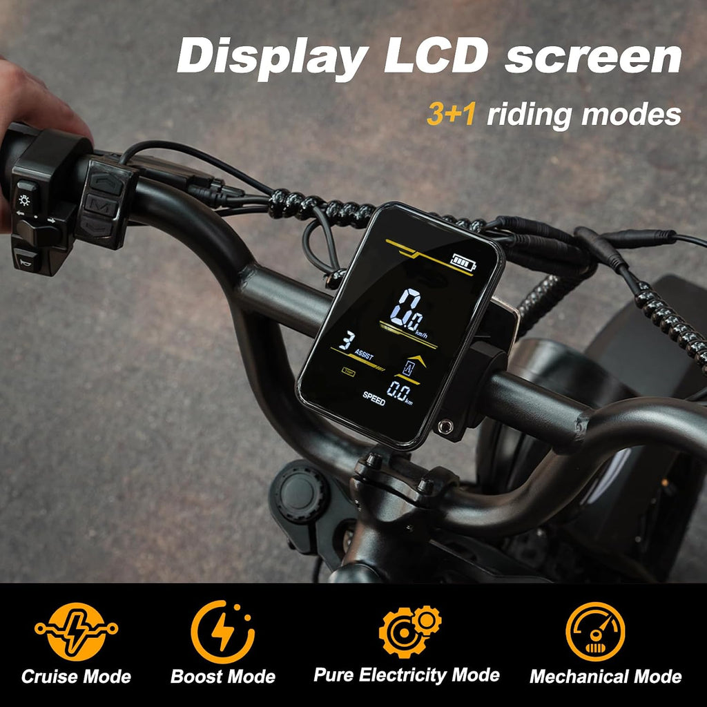 VDL Mountain Electric Bike for Teens/Adults, 16' Fat Tire Ebike, Wider Seat 500W Motor with Removable Battery, 20MPH, UP to 35 Miles Mountain Bike, Teenagers ebike for Riding&Commuting
