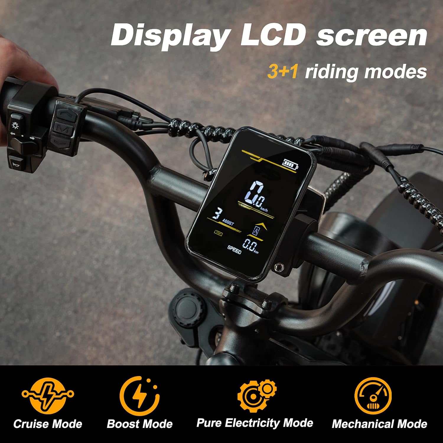 VDL Mountain Electric Bike for Teens/Adults, 16' Fat Tire Ebike, Wider Seat 500W Motor with Removable Battery, 20MPH, UP to 35 Miles Mountain Bike, Teenagers ebike for Riding&Commuting