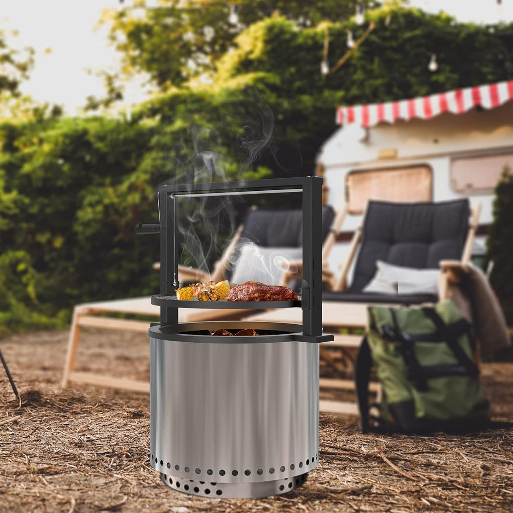only fire Santa-Maria Style Rotisserie Rotating System for Solo Stove Bonfire 19.5' Smokeless Fire Pit - Global Patent