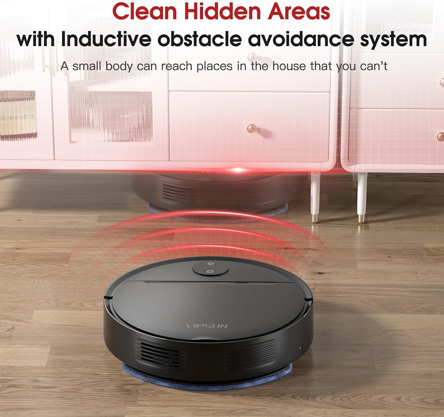 VIPSUN Robot Vacuum and Mop Combo with 4000Pa Suction, APP/Voice/Remote Control, Robotic Vacuums with Personalized Adjustment Setting, Self-Charging, Obstacle Avoidance, Smart Home Robot Aspiradora