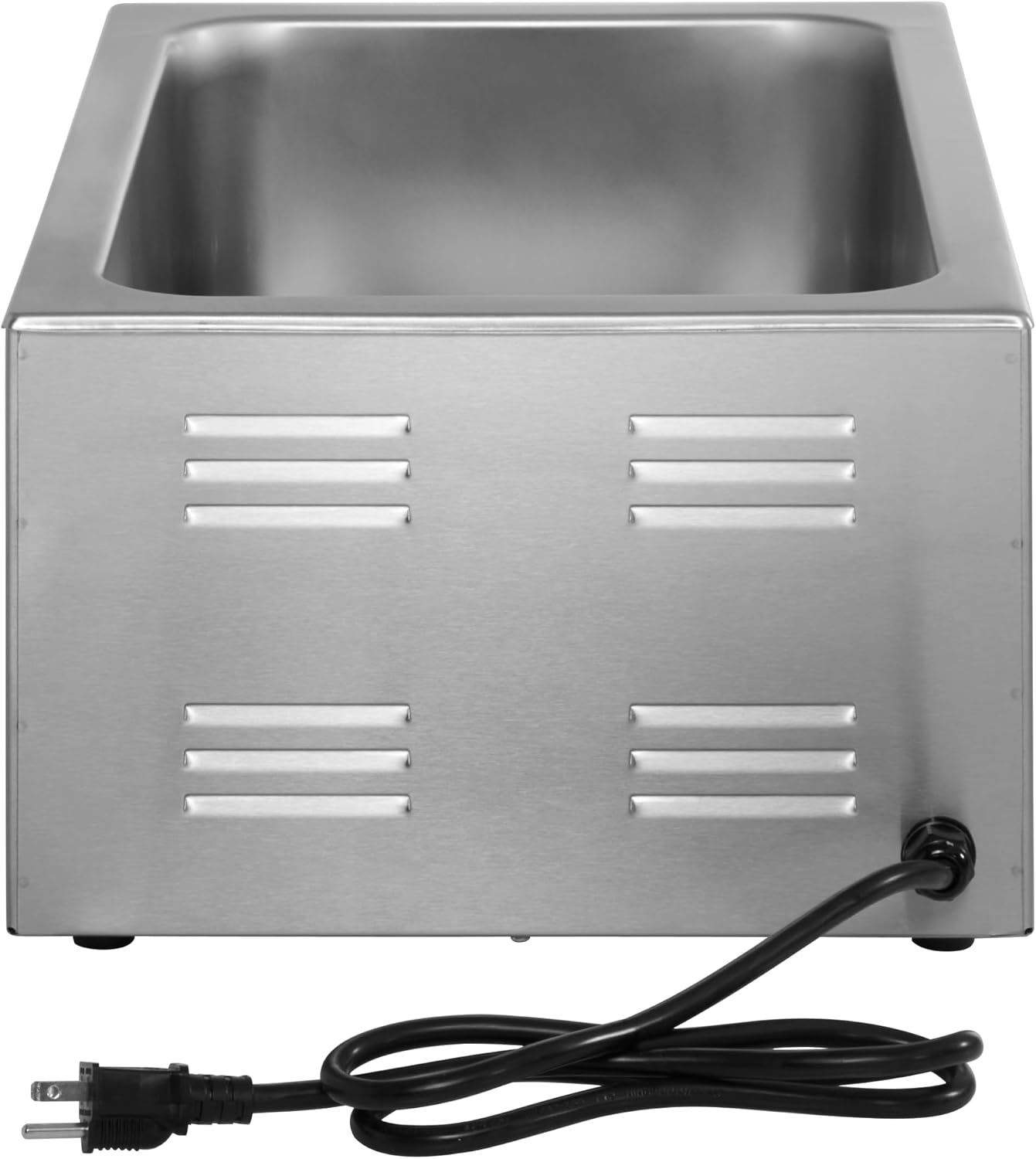 Kratos Commercial Electric Countertop Food Warmer and Cooker, 120V, 1500 Watts, Stainless Steel Portable Steam Table, Fits a 12' x 20' Food Pan (28W-169)