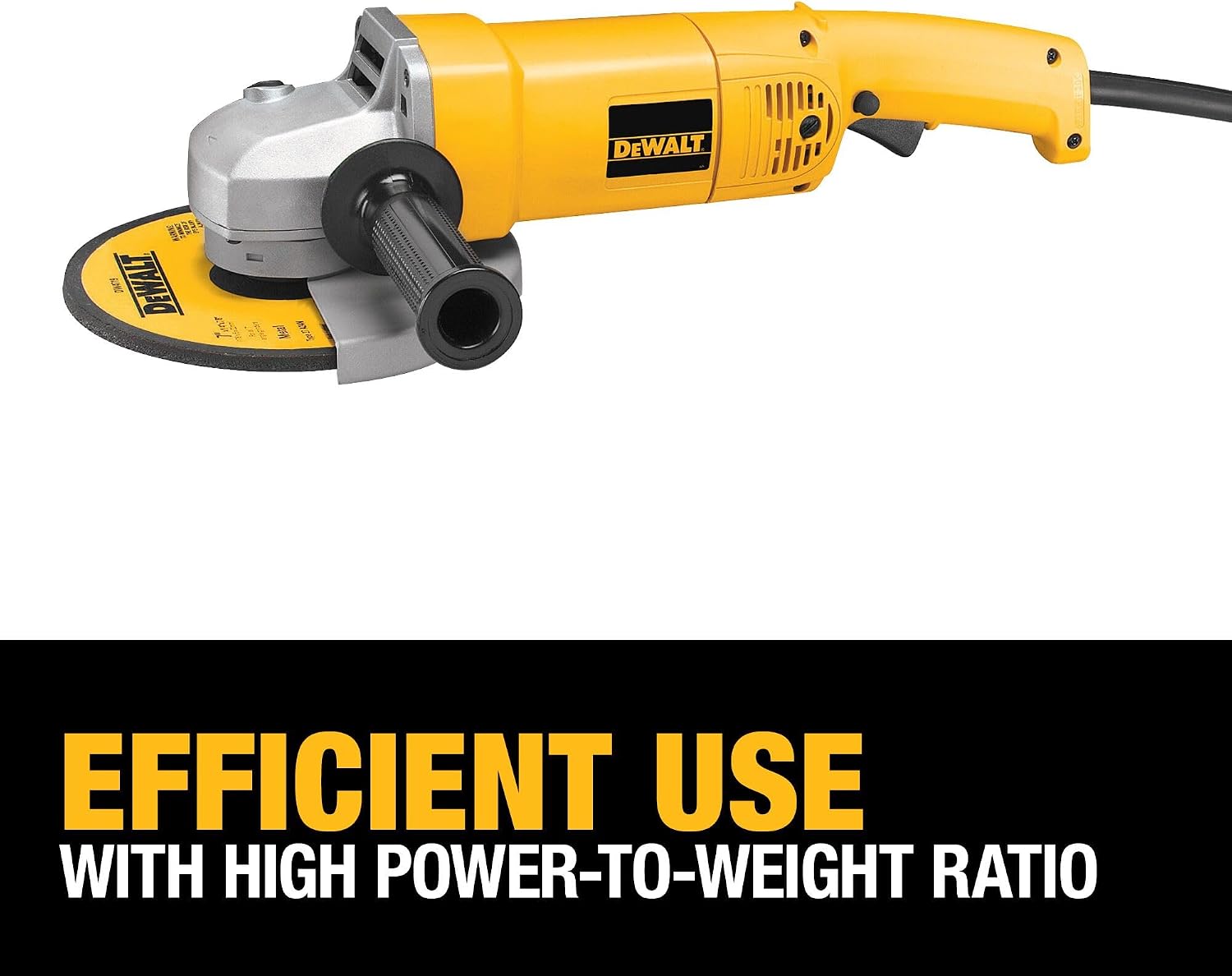 DEWALT Angle Grinder, 7-Inch, 13-Amp, 8,000 RPM, With Dust Ejection System, Corded (DW840)
