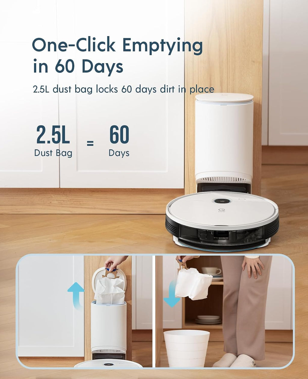 Yeedi vac Station Robot Vacuum and Mop - Self Emptying 3-in-1 Cleaner,200-Min Runtime,3000Pa Suction, Smart Mapping, Carpet Detection, Alexa Compatible, Wi-Fi Connected