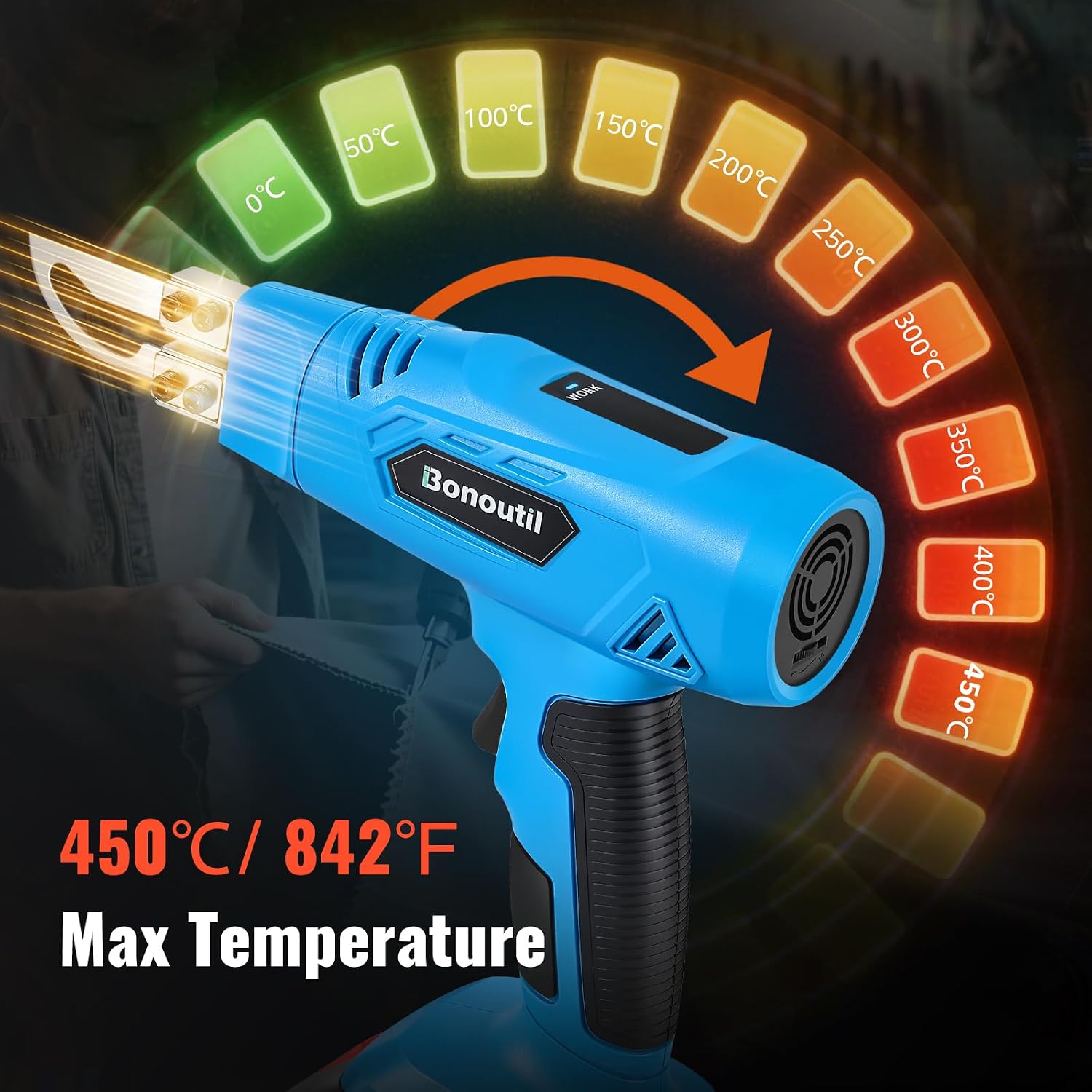 21V Cordless Hot Knife Foam Cutting Tools with 6 Blades 2.0Ah Battery Powered 5-Second Quick Heating Electric Cutting Tool Air Cooling System for Plastic, Rope Cutting Craft Shears