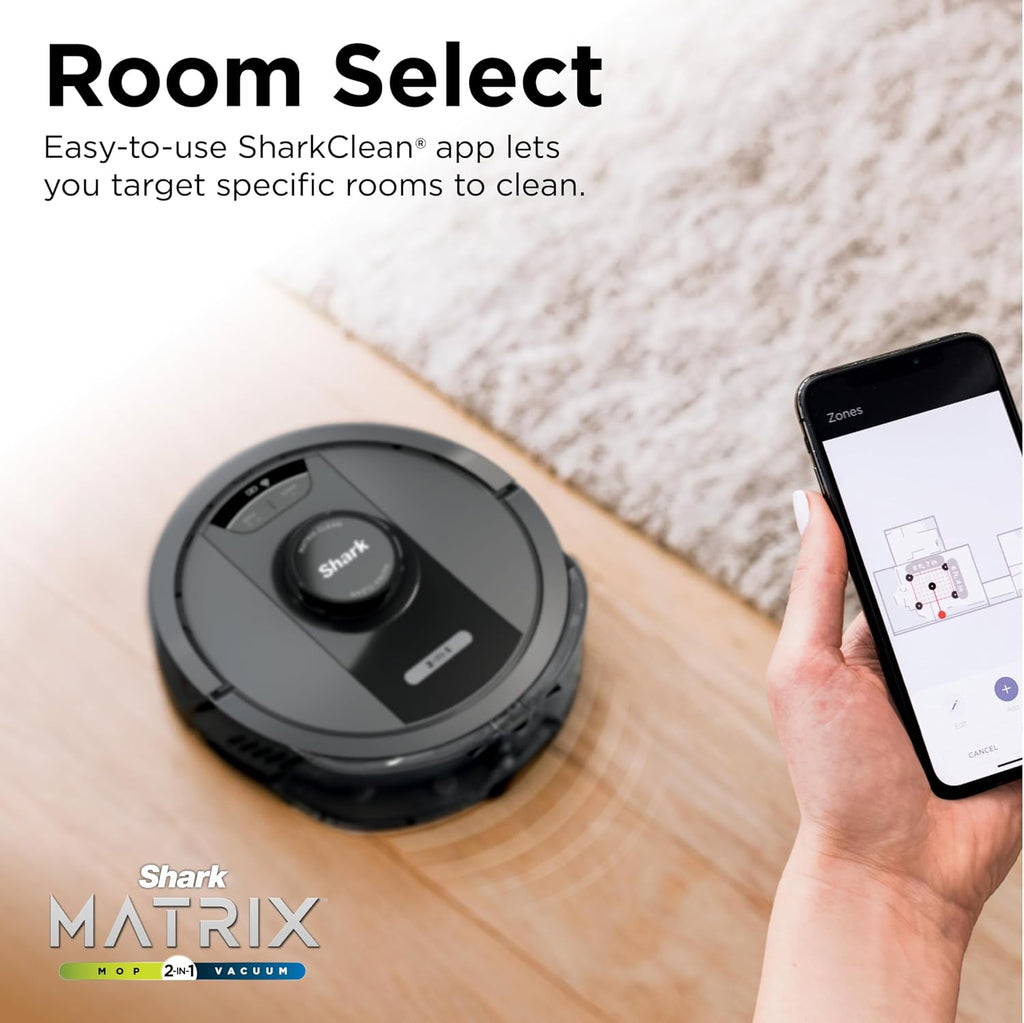 Shark R-RV2400WS Matrix No Spots Missed, Bagless 30-Day Capacity, Precision Home Mapping Self-Empty Robot Vacuum & Mop - Certified Refurbished