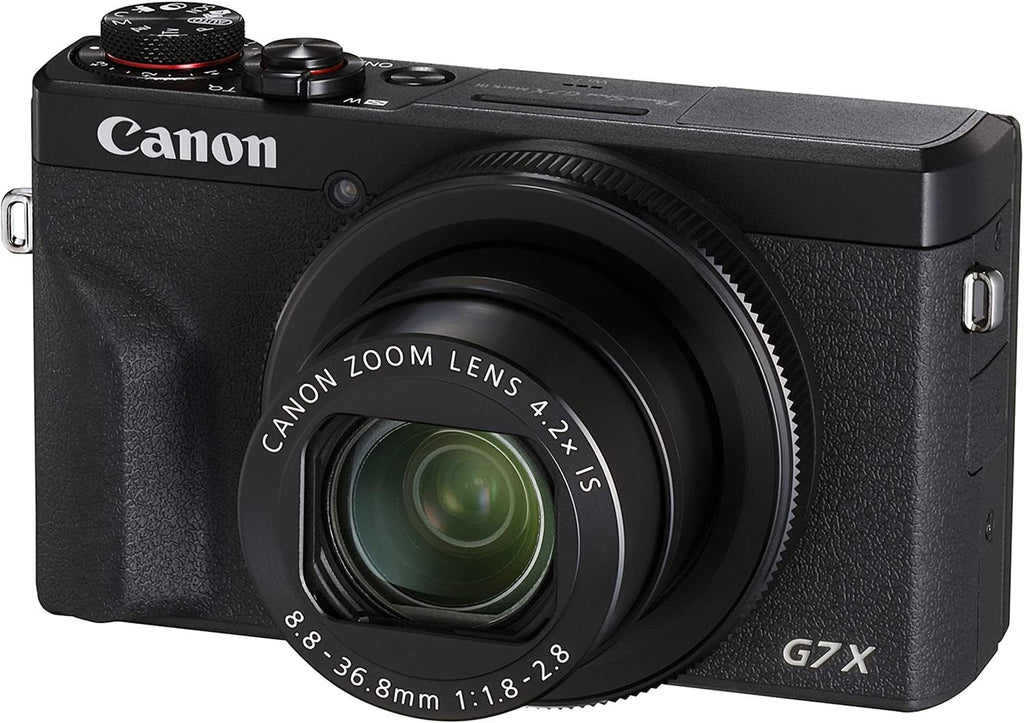 Canon PowerShot G7 X Mark III Digital Camera (Black) with Accessory Bundle - Includes: SanDisk Ultra 64GB SDXC Memory Card, Replacement Battery, Full Size Tripod, Carrying Case & More (Renewed)