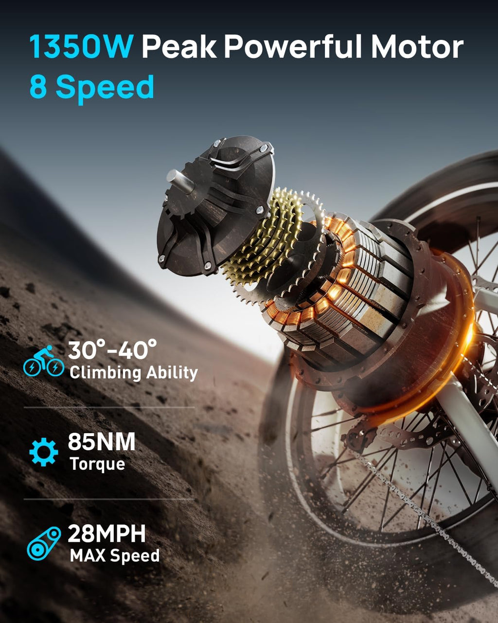 PUCKIPUPPY Electric Bike for Adults 1350W Peak Upgrade, 48V 20AH Battery Ebike, 26' Fat Tire Full Suspension Electric Mountain Bike, 80 Miles Range, 28 MPH, 8 Speed, Torque Sensor, Labrador Pro