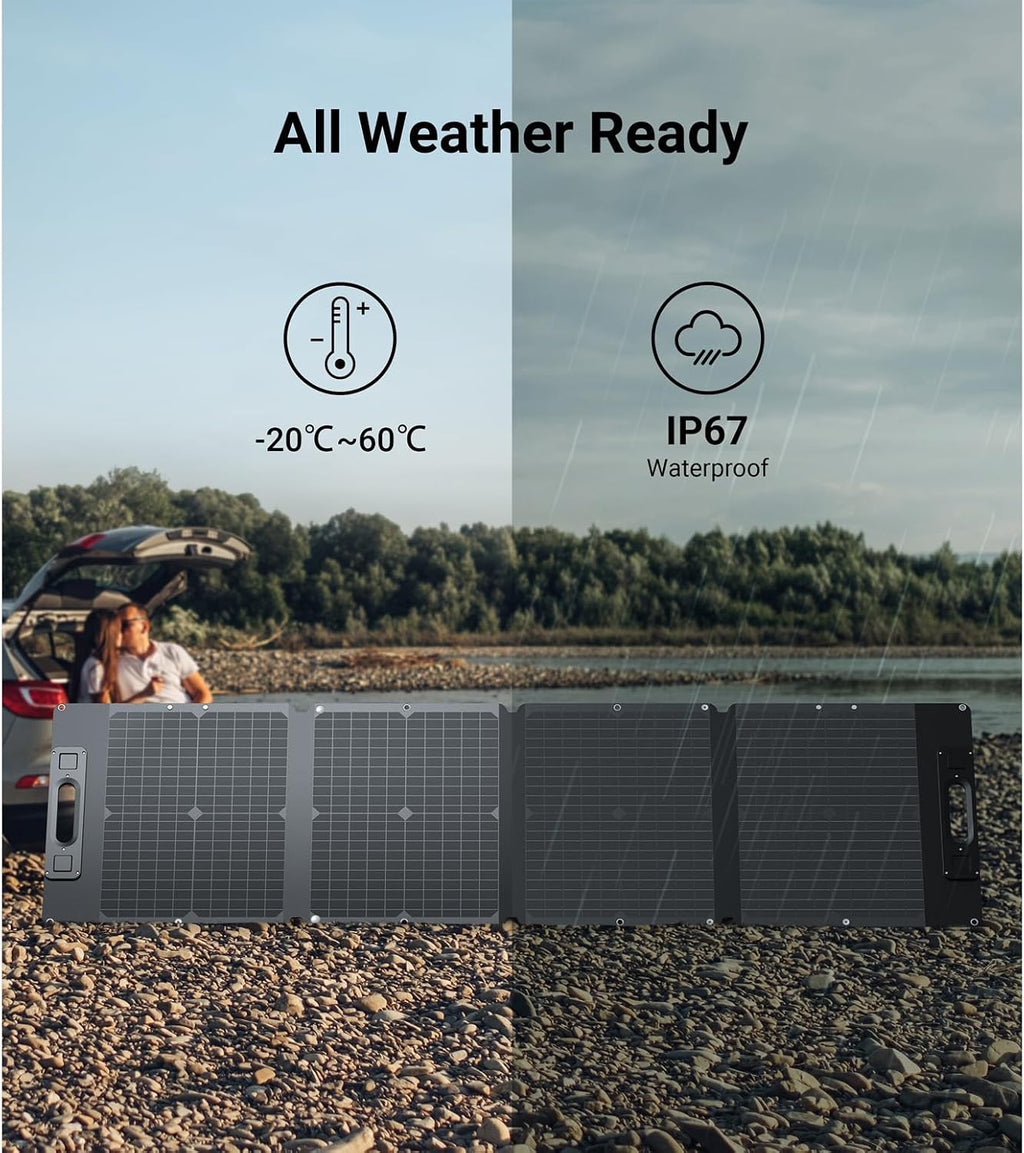 105W Ultra Lightweight Portable Solar Panel,100% Power Station Compatible, New Carbon Fiber Material, A-grade Premium High-Efficiency Monocrystalline PV Module, Ideal for Outdoor Camping,RV