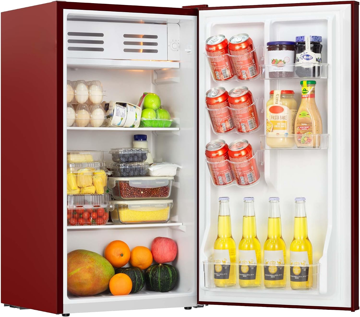 Frigidaire Refrigerator-Retro Mini Fridge Energy Saving-Adjustable Thermostat Control- Ideal for Dorm, Office, RV, Garage, Apartment 3.1 Cu Ft, RED