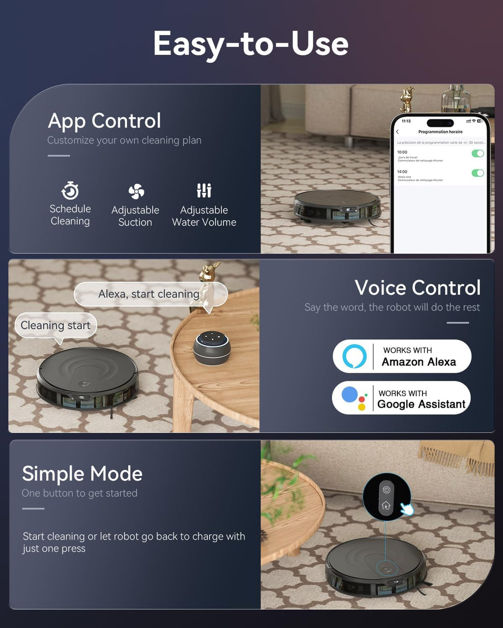 Robot Vacuum and Mop Combo, LiDAR Navigation, 9000Pa Suction Robotic Vacuum Cleaner – Ultra Slim Design, 200 Min Runtime, Auto Recharge, Customizable Cleaning for Pet Hair, Hard Floors