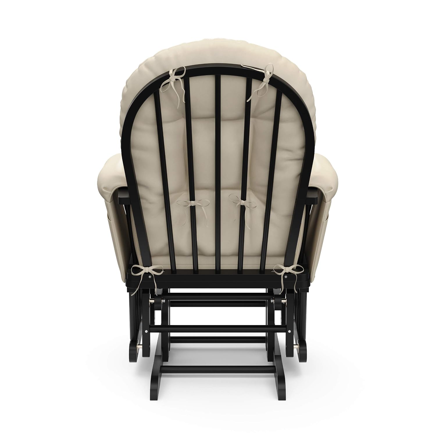 Storkcraft Premium Hoop Glider & Ottoman (Black with Beige) — GREENGUARD Gold Certified, Solid Wood Craftsmanship, Convenient Storage Pockets, Smooth-Gliding Chair for Nursery, Multi-Award-Winning