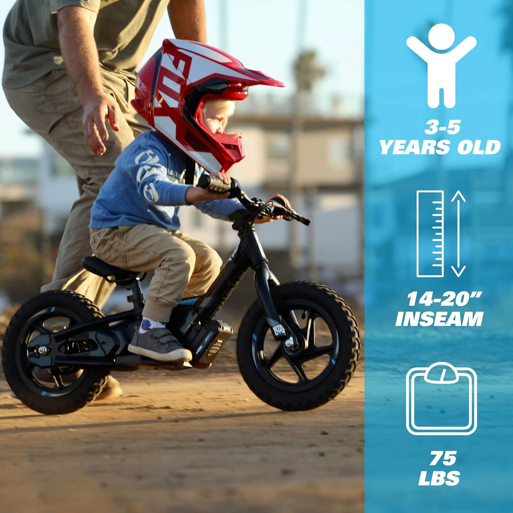 STACYC 12eDRIVE Electric Balance Bike for Kids Ages 3-5 Years Old Bundle 5AH 20VMAX E Bike Battery for 12eDrive and 16eDrive Bikes