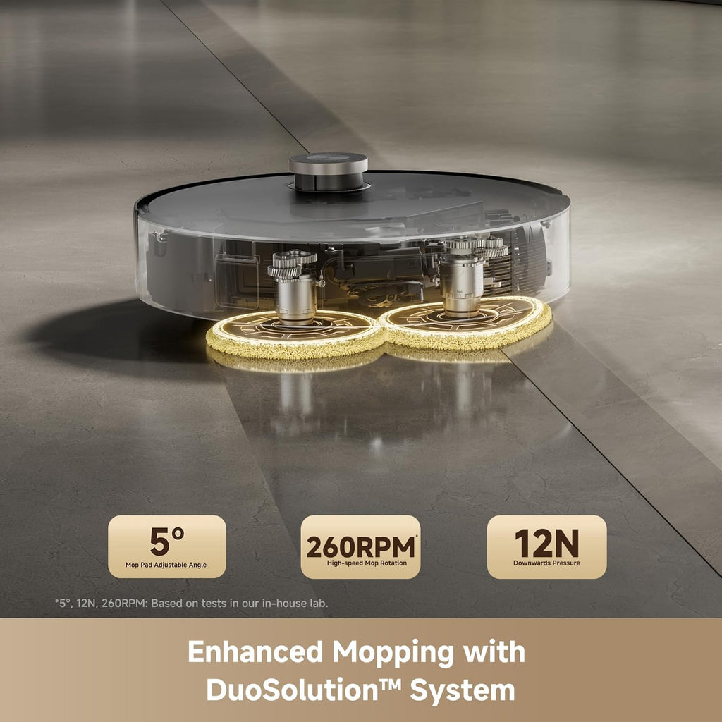 Mova Mobius 60 Robot Vacuum and Mop, 30000Pa Suction, Auto-Interchangeable Mop Pads, Liftable Navigation with 3.15inches Obstacle Overcoming, DuoSolution System Designed for Pets