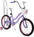 JOYSTAR Manteca 20 Inch Kids Bike with Training Wheels, Banana Seat Bike for Girls Ages 6 and Up, Kids' Bicycle, Adjustable Seat & Handlebars