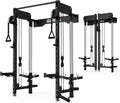 WM3-V4 Folding Squat Rack, Wall Mounted Power Rack with Dual Independent Pulley System, Functional Trainer with 5 Adjustable Function Modes for Space Saving