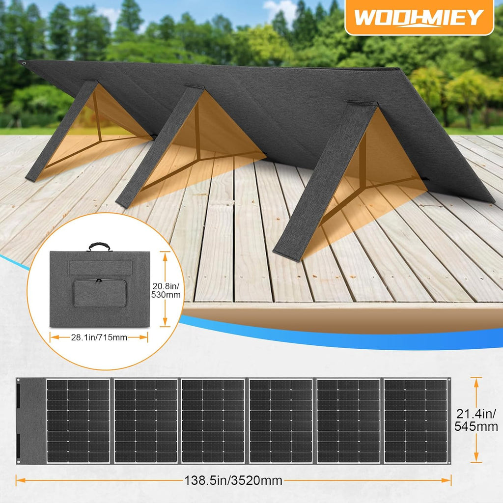 Portable Foldable Solar Panel Kit,Rainproof Solar Panel Monocrystalline Silicon, Solar Panel Charger with Stand & Controller, Controller for Camping, Charing Panel, Hiking (400W)