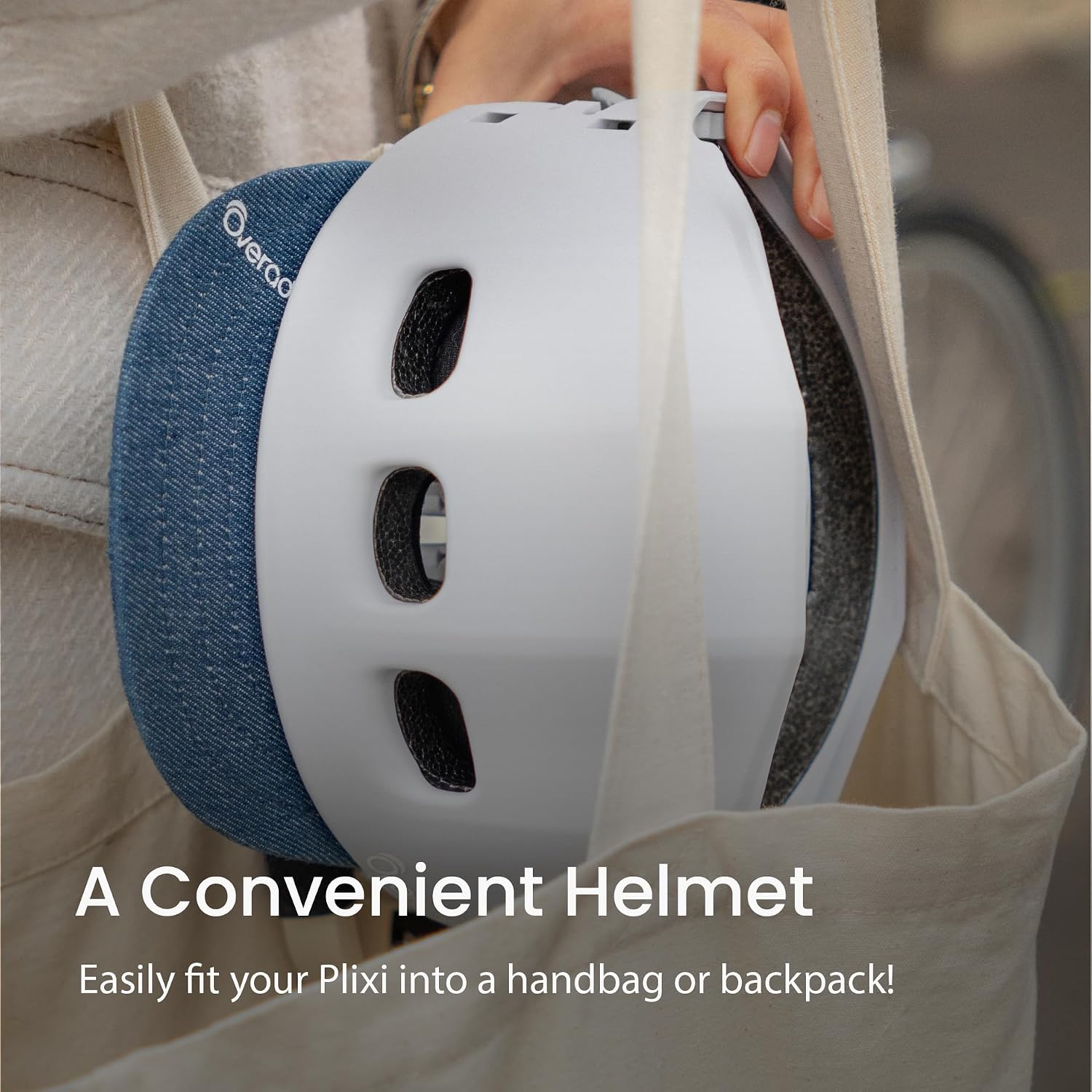 Overade Plixi Foldable Helmet - for Bike, Kick Scooter, e-Bike - Volume Divided by 3 when Folded- Same Protection as Classic Helmet