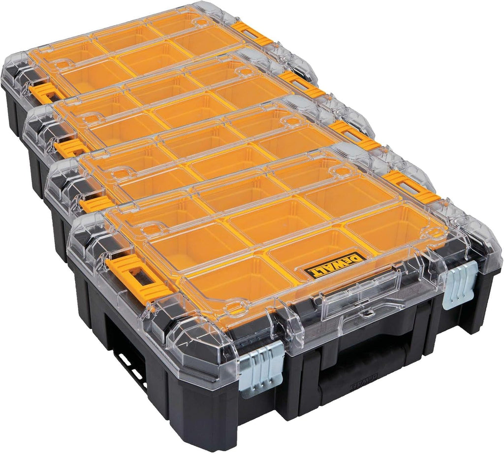 DEWALT TSTAK Tool Organizer,Small Parts and Screw Organizer Tool Box with Removable Compartments,(DWST17805),(Pack of 4)