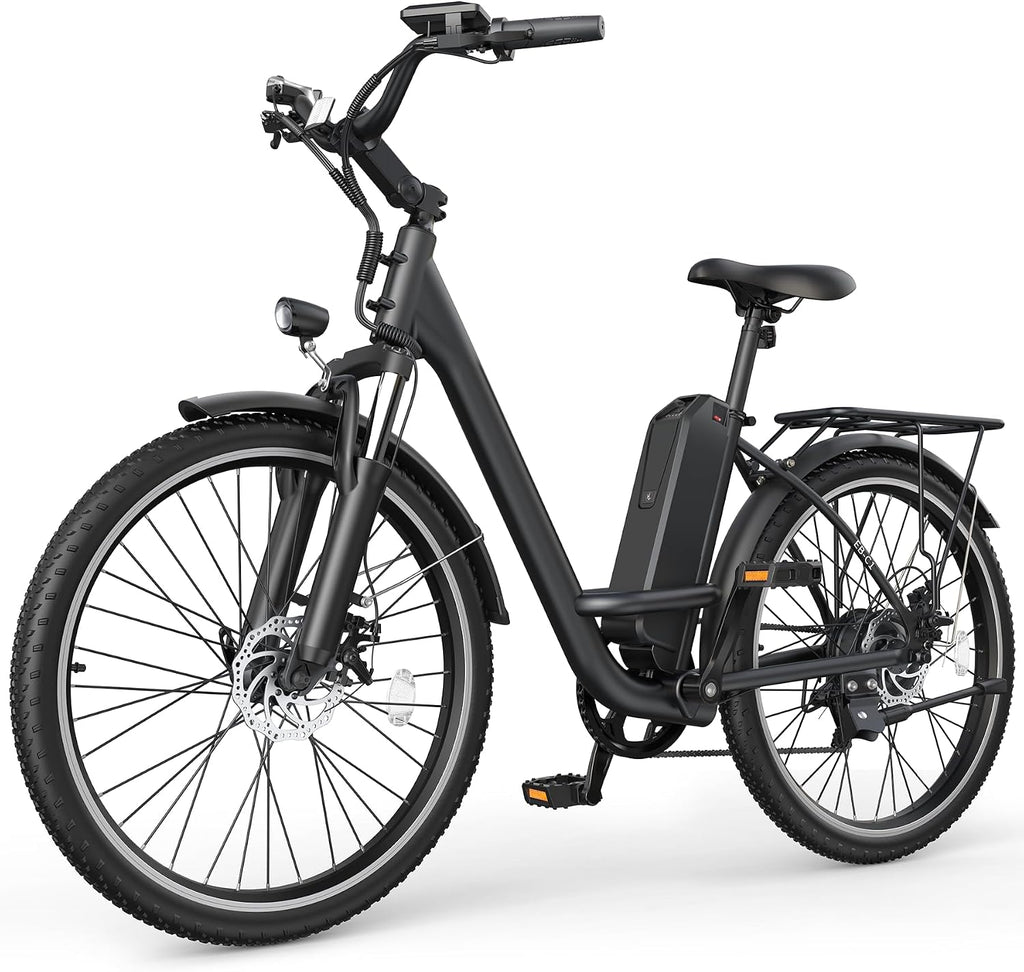 Electric Bike for Adults, Peak 1000W Ebike, 50Miles 20MPH UL 2849 Certified Commuter Bike, 26'' City Cruiser Bicycle with 48V Removable Battery, Rear Rack, Adjustable Stem, 7 Speed