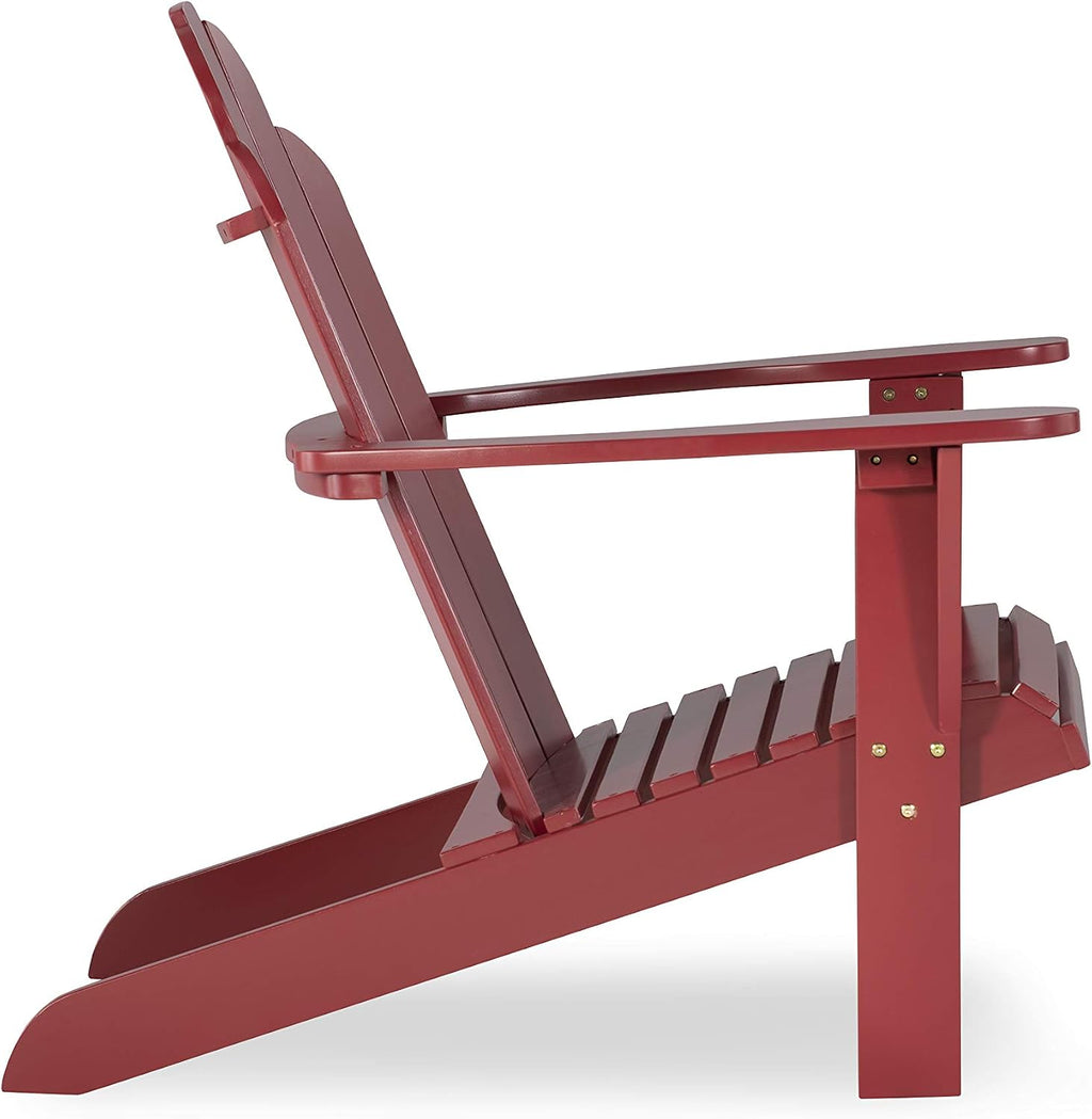 Linon Red Adirondack Chair, 30.4' W x 37.6' D x 37.8' H