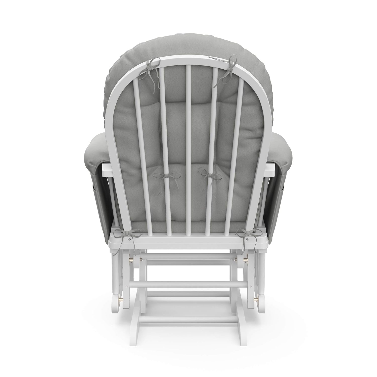 Storkcraft Premium Hoop Glider & Ottoman (White/Light Gray) — GREENGUARD Gold Certified Nursery Glider, Solid Wood Craftsmanship, Smooth-Gliding Nursery Chair and Ottoman, Award-Winning
