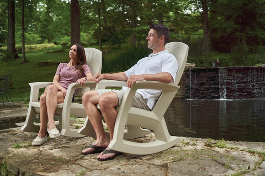 Semco Rockaway Heavy Duty All-Weather Outdoor Rocking Chair Plastics - Sand Tan