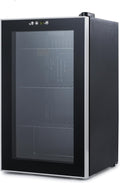 BLACK+DECKER 2.4 Cu. Ft. Beverage Cooler, Beverage Fridge with Double Pane Glass Door, Drink Fridge and Beverage Refrigerator with 76-Can Capacity for Home Bar, Home Office and More