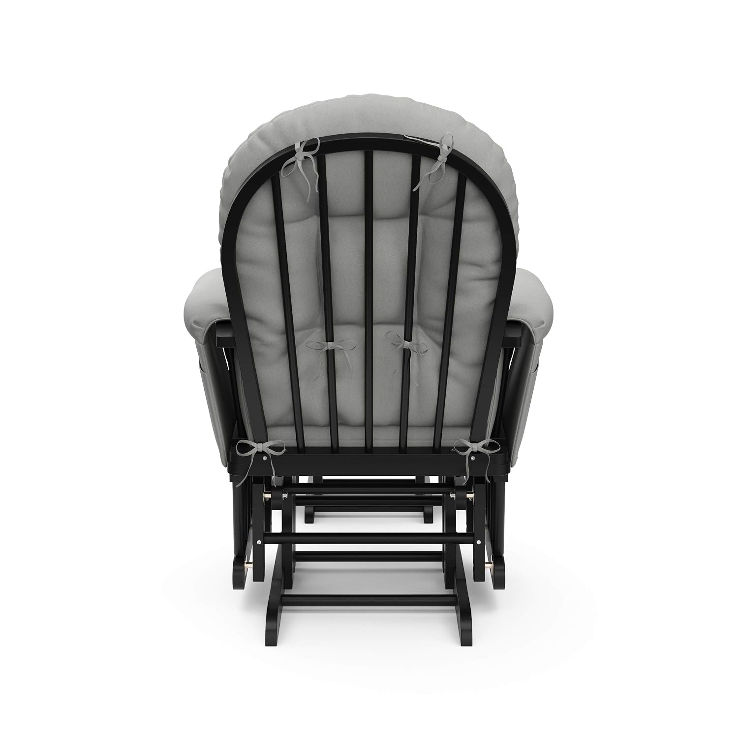 Storkcraft Premium Hoop Glider & Ottoman (Black with Light Gray) — GREENGUARD Gold Certified, Wood Craftsmanship, Convenient Storage Pockets, Smooth-Gliding Chair for Nursery, Multi-Award-Winning