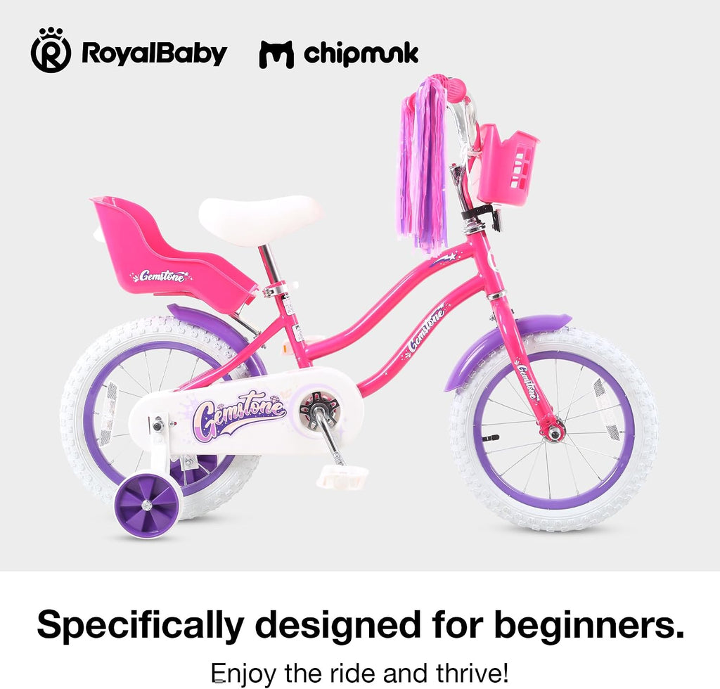 Chipmunk Kids Bike 12 14 16 18 Inch Bicycle with Training Wheels Beginners Boys Girls Ages 3-10 Years Multiple Colors