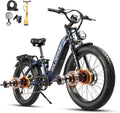 Wildeway 2600W Dual Motor Electric Bike for Adults 48V 30AH Removable Battery 32MPH 26' Terrain Fat Tire 80 Miles Long Rang Mountain Bike Full Suspension with Hydraulic Disc Brake Bicycle