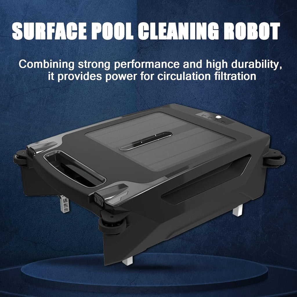 Solar Pool Skimmer, Automatic Pool Vacuum Cleaner, Dual Mode Selectable, Filtration Range 100㎡, 400μm Filtering Density,Fully-Automatic