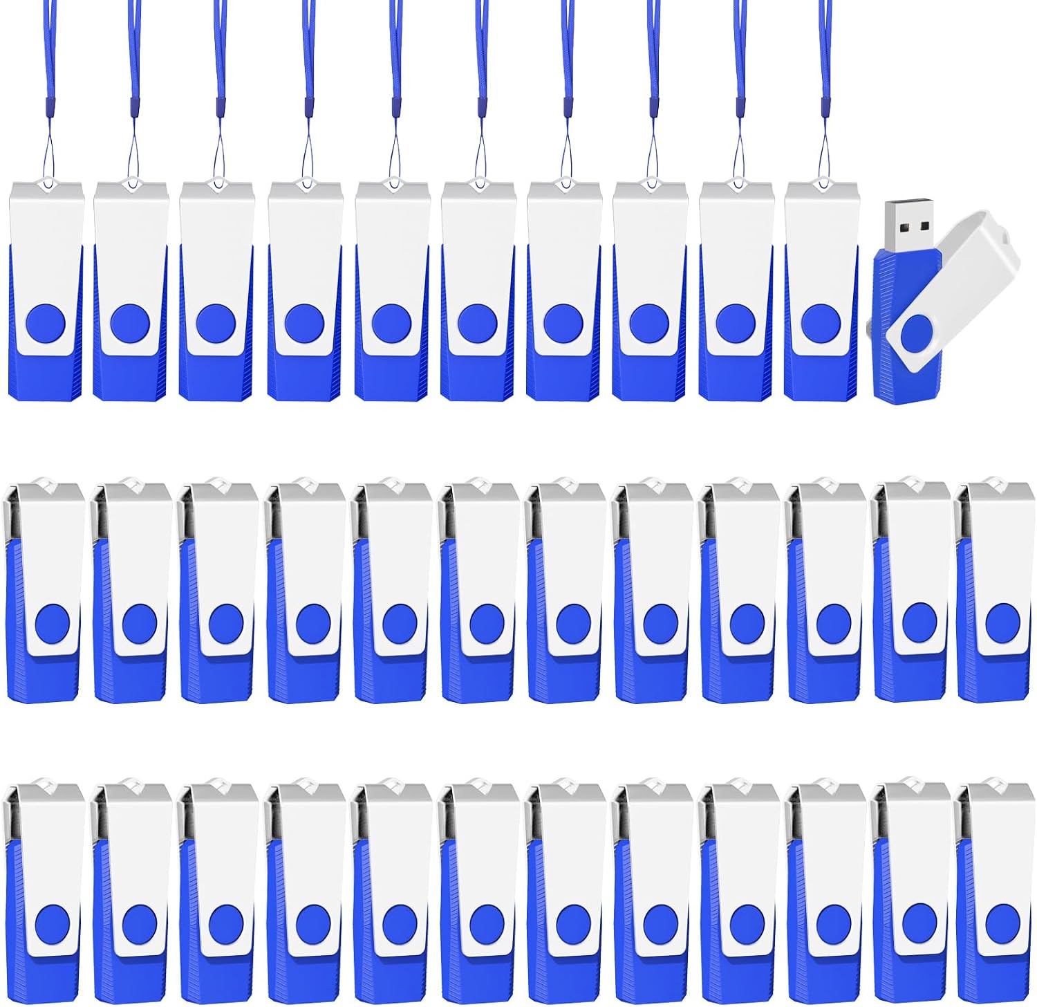 EASTBULL 100 Pack of Flash Drives 16GB, Bulk USB 2.0 Flash Drives Pack USB Drives Bulk Thumb Drives in Bulk with 100 Lanyards and Labels (16 GB)
