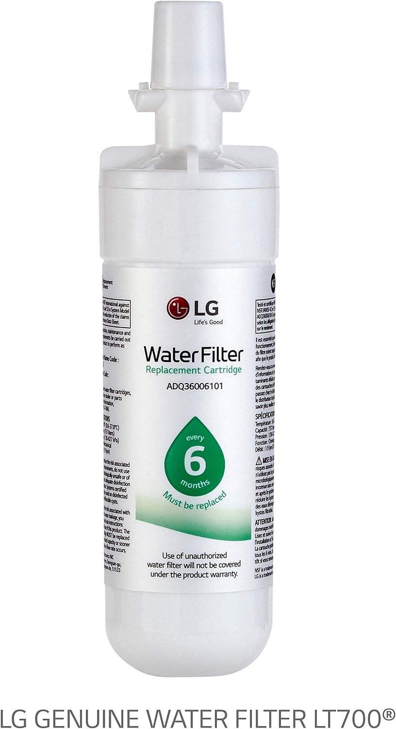 LG LT700P LT700P3 Refrigerator Water Filter, 3 Count (Pack of 1), White
