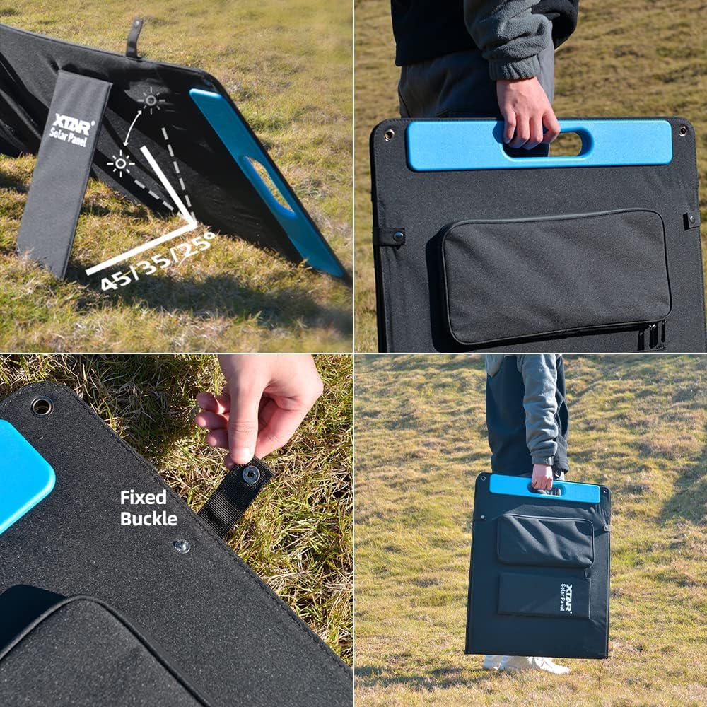 XTAR SP150 150W Portable Solar Panel for Power Station, Foldable Solar Charger with Adjustable Kickstand, Highly Efficient Panel for Outdoor Camping RV Off Grid System
