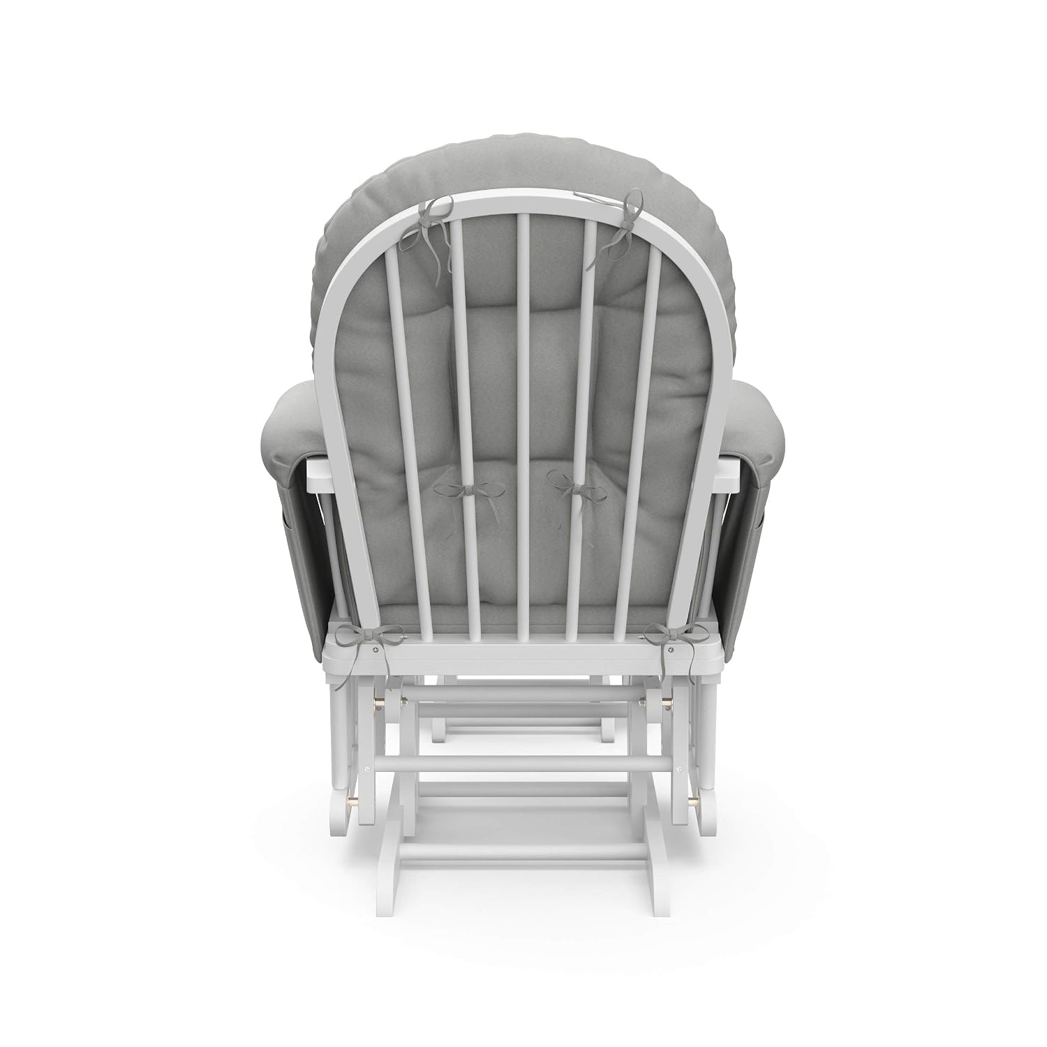 Storkcraft Premium Hoop Glider & Ottoman (White/Light Gray) — GREENGUARD Gold Certified Nursery Glider, Solid Wood Craftsmanship, Smooth-Gliding Nursery Chair and Ottoman, Award-Winning
