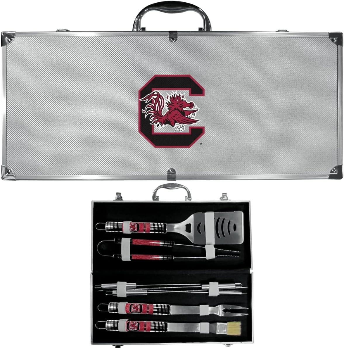 Siskiyou C8BQ63 Unisex NCAA South Carolina Gamecocks 8 Piece Tailgater BBQ Set