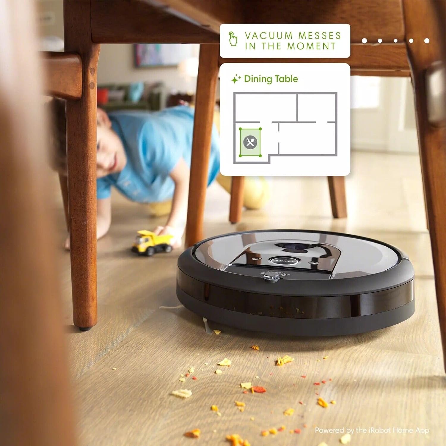 iRobot Roomba i8+ (8550) Self-Emptying Robot Vacuum, Automatic Dirt Disposal, Empties Itself for up to 60 Days, Wi-Fi, Smart Mapping, Compatible with Alexa, Medium Silver