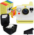 Polaroid Now 3rd Generation i-Type Instant Film Camera with 16 Color Film Photos, Yellow, with Signature Series Case Bundle