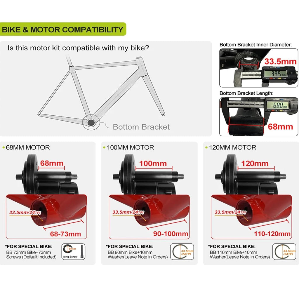 BAFANG Mid Drive Kit 500W 750W 1000W BBS02B BBSHD Electric Bike Conversion Kit 48V13AH/20AH 52V20AH Ebike Conversion Kit for Mountain Bike Road Bike with Battery and Display(Optional)