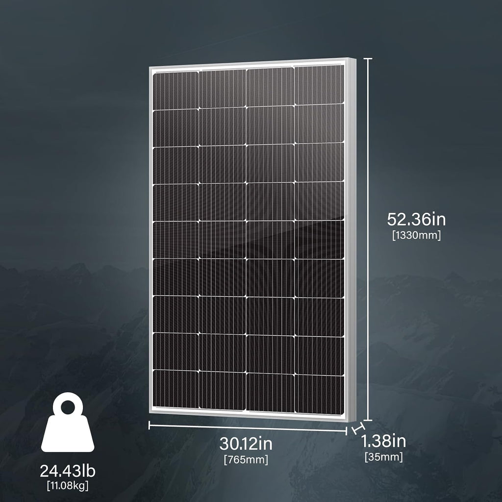 Newpowa 10BB Cell 200W Monocrystalline 200 Watt 12V Solar Panel High Efficiency Mono Module RV Marine Boat Off Grid (200W New)