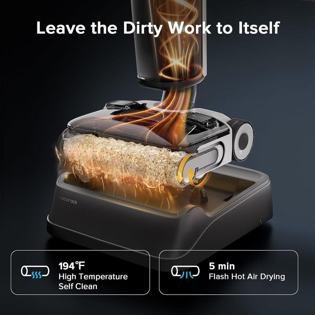 roborock F25 ACE Cordless Wet Dry Vacuum Cleaner, Vacuum Mop All in One for Hard Floor, 20000Pa Hardwood Floor Cleaner with Zero Tangle, 194°F Hot Air Flash Drying Electric Mop, 180° Lie Flat, WiFi