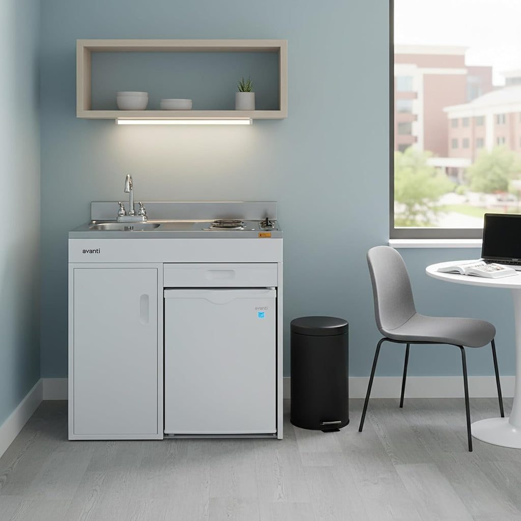 Avanti CK3616 36' Energy Star Rated Complete Compact Kitchen Stainless Steel Sink and White body