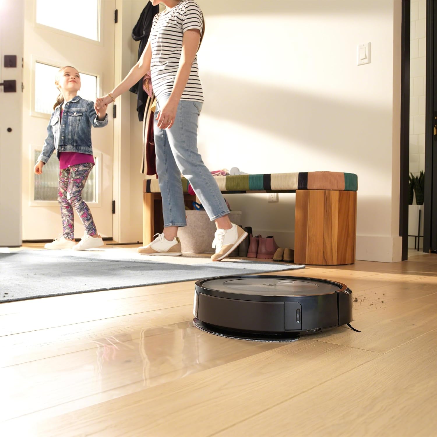 iRobot Roomba Combo j5+ Self-Emptying Robot Vacuum & Mop – Identifies and Avoids Obstacles Like Pet Waste & Cords, Empties Itself for 60 Days, Clean by Room with Smart Mapping, Works with Alexa