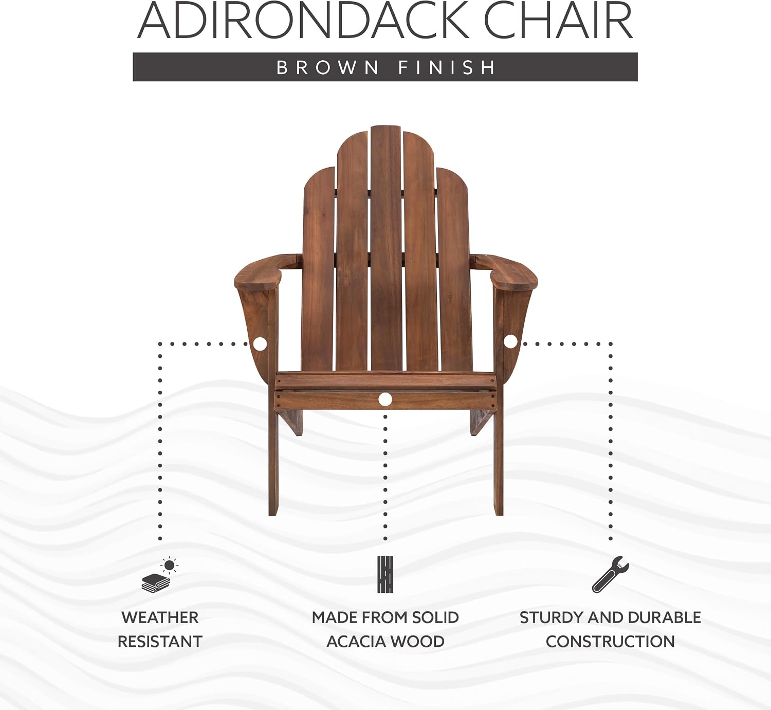 Linon Home Dcor Home Decor Teak Wood Stock Chair, 30.4' wx37.6 dx37.8 h, Stain