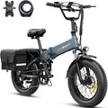 Jasion X-Hunter Electric Bike for Adults,1400W Peak Motor 30MPH Max Speed,48V 13AH Removable Battery Full Suspension 20 * 4.0 Fat Tire Foldable Ebike, 7-Speed Bicycles,with Saddle Bag and Lock