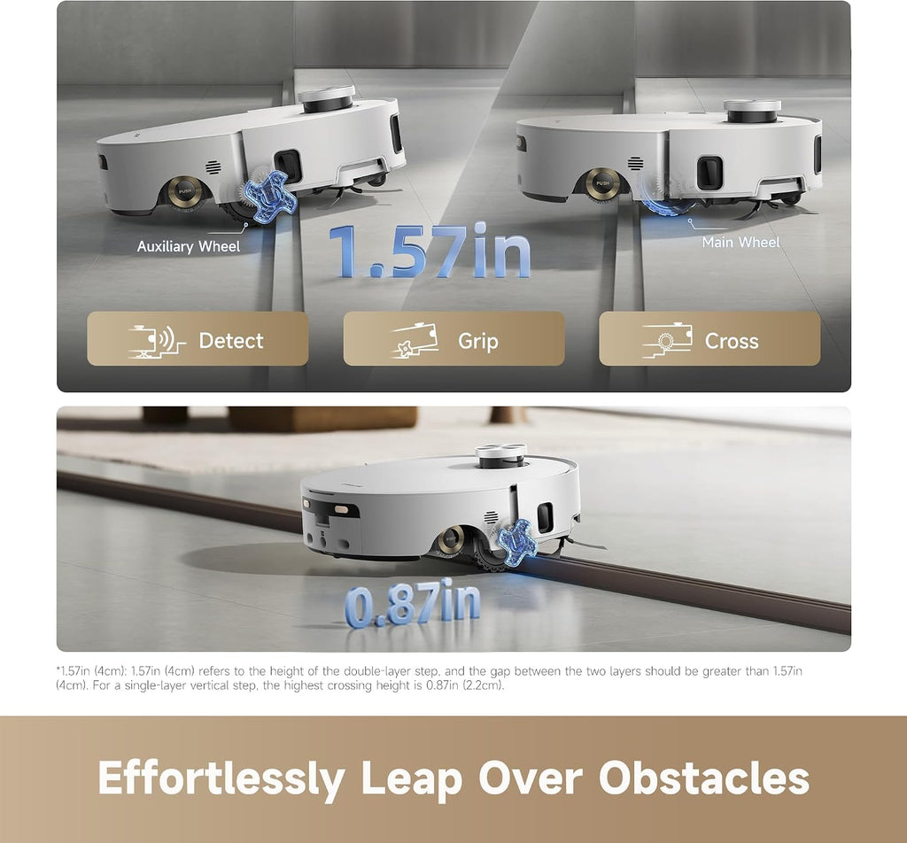 DREAME Aqua10 Roller AE Robot Vacuum, Roller Mop Fresh Water Mopping, Carpet-Safe Roller Guard, Auto-Empty, 30,000Pa Suction, 212℉ Hot Water Mop Washing, Hot Air Drying, 100% Detangling, Voice Control