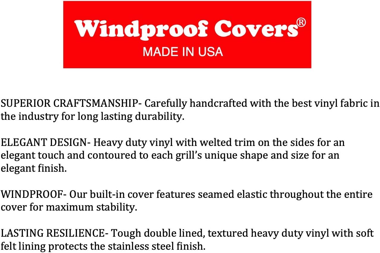 Windproof Covers 48 inch Heavy Duty Premium Vinyl Grill Cover to fit DCS Series 9 Evolution Built-in Grill