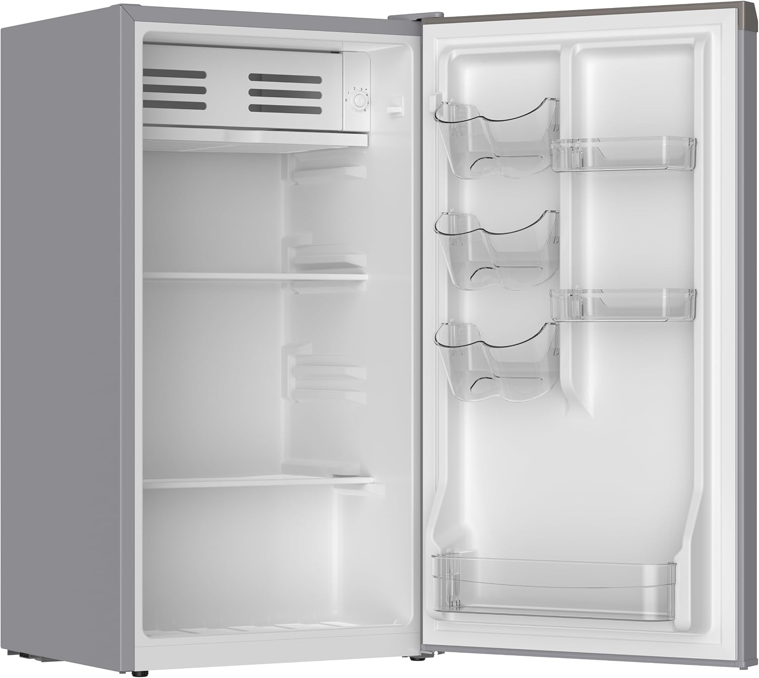 Frigidaire Mini Refrigerator, Compact Freezer Compartment, Adjustable Thermostat Control, Reversible Door, Contemporary Series, 3.2 cu ft, Grey