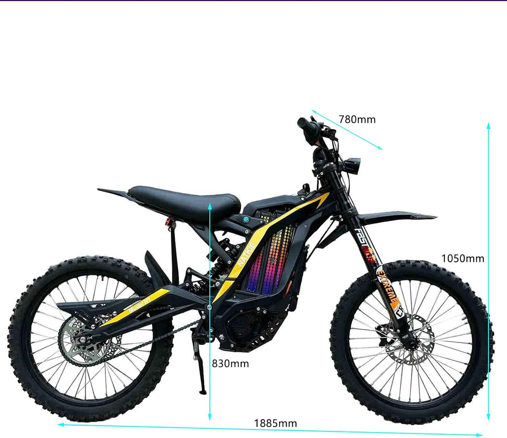 natkie Electric Motorcycle Bike for Adults, Electric Dirt Bike 8000W(Peak) Mid-Mounted Motor 72V/30AH Removable Battery, Top Speed 50MPH/75Miles Off Road Electric Mountain Bike, Dual LED Headlight